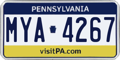 PA license plate MYA4267