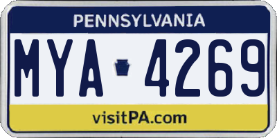 PA license plate MYA4269