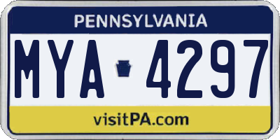 PA license plate MYA4297
