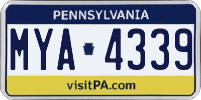 PA license plate MYA4339