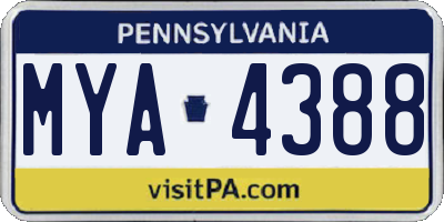 PA license plate MYA4388