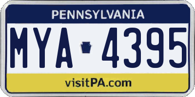 PA license plate MYA4395