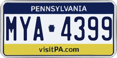 PA license plate MYA4399