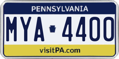 PA license plate MYA4400