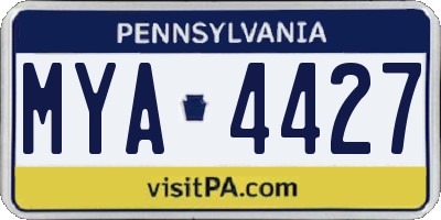 PA license plate MYA4427