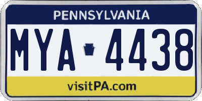 PA license plate MYA4438