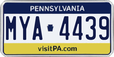 PA license plate MYA4439