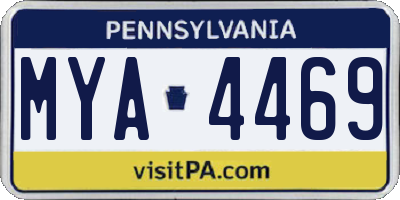 PA license plate MYA4469