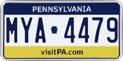 PA license plate MYA4479