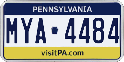 PA license plate MYA4484