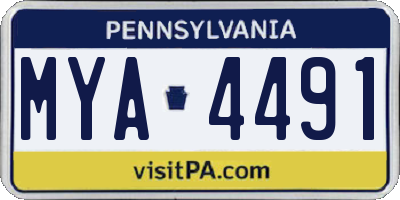 PA license plate MYA4491