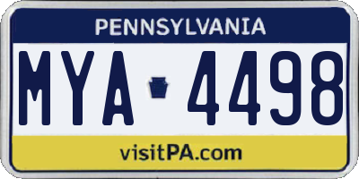 PA license plate MYA4498