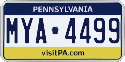 PA license plate MYA4499