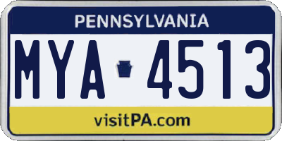 PA license plate MYA4513