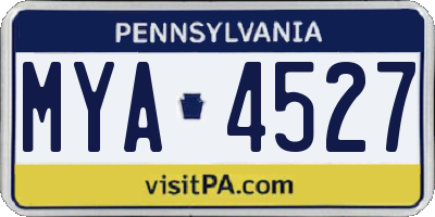 PA license plate MYA4527