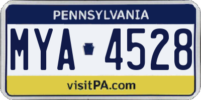 PA license plate MYA4528
