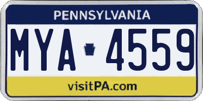 PA license plate MYA4559