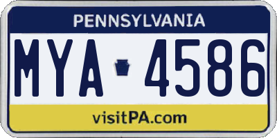 PA license plate MYA4586