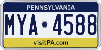 PA license plate MYA4588