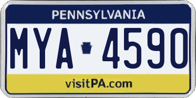 PA license plate MYA4590