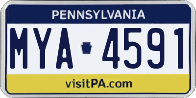 PA license plate MYA4591