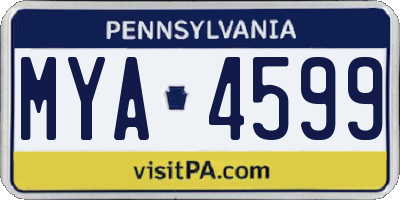 PA license plate MYA4599