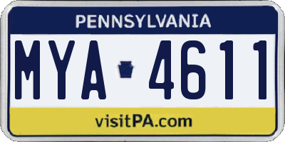 PA license plate MYA4611