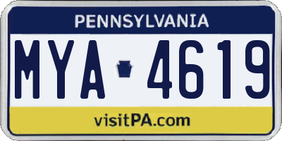 PA license plate MYA4619