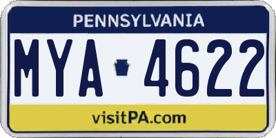 PA license plate MYA4622