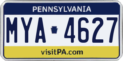 PA license plate MYA4627