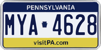 PA license plate MYA4628
