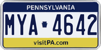 PA license plate MYA4642