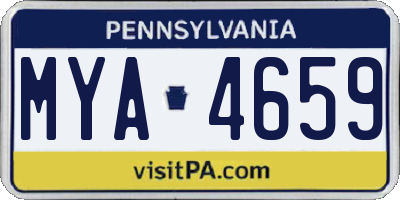 PA license plate MYA4659
