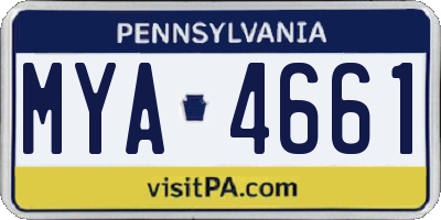 PA license plate MYA4661