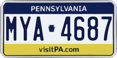 PA license plate MYA4687
