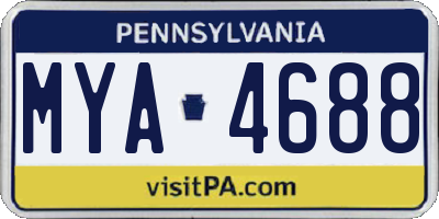 PA license plate MYA4688