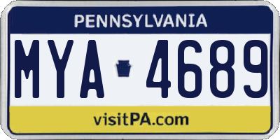 PA license plate MYA4689