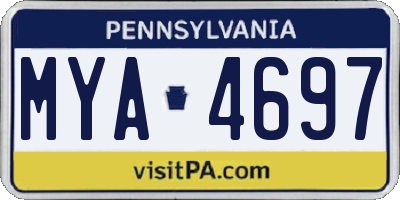 PA license plate MYA4697