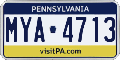 PA license plate MYA4713