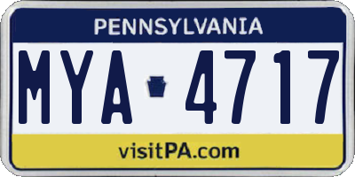 PA license plate MYA4717