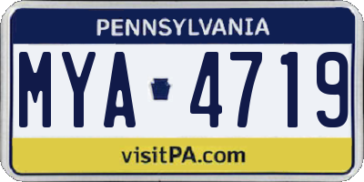 PA license plate MYA4719