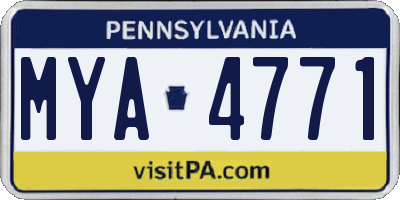 PA license plate MYA4771