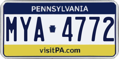 PA license plate MYA4772