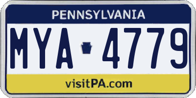 PA license plate MYA4779