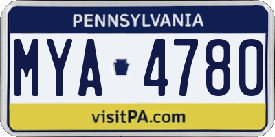 PA license plate MYA4780