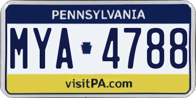PA license plate MYA4788