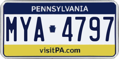 PA license plate MYA4797