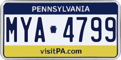 PA license plate MYA4799