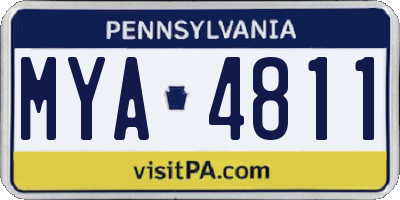 PA license plate MYA4811