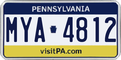 PA license plate MYA4812